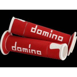 Domino "A450" Sportbike Grips (Red/White) (Open)