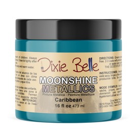 Dixie Belle Moonshine Metallics | Caribbean (16oz) | Water-Based Shiny Chalk Mineral Paint | Metallic DIY Furniture Paint