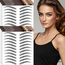 Aresvns Black Eyebrows Tattoo 66 Pairs! Newly Improved 4D Hair-Like Fake Eyebrows Waterproof and Long-Lasting 3-5 Days,Suitable Size, Eyebrow Tattoo Stickers for Women