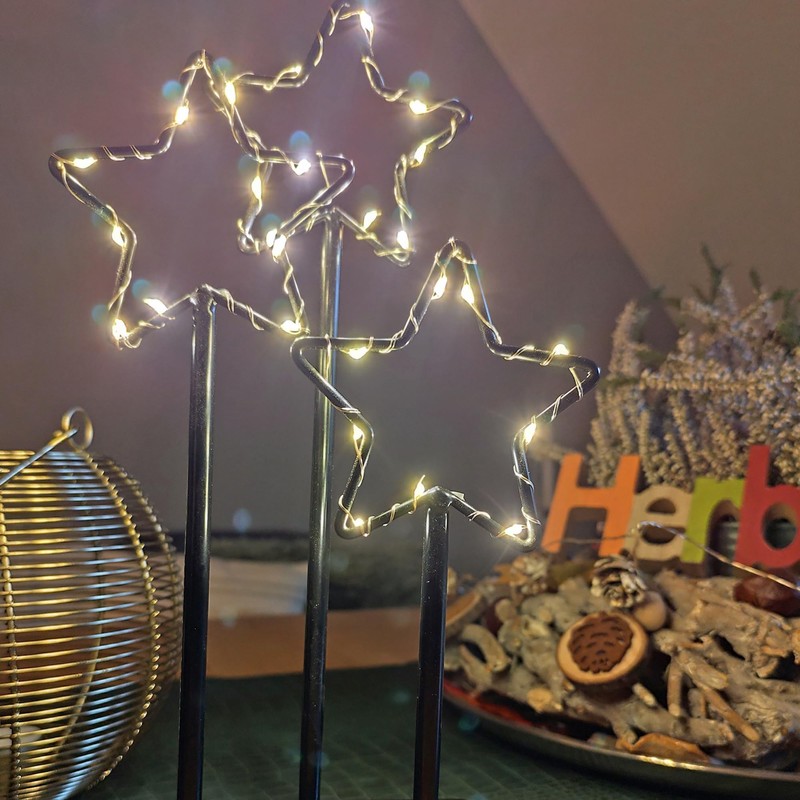 ToCi Decorative Stand Star with LED Lighting Metal Candlestick with