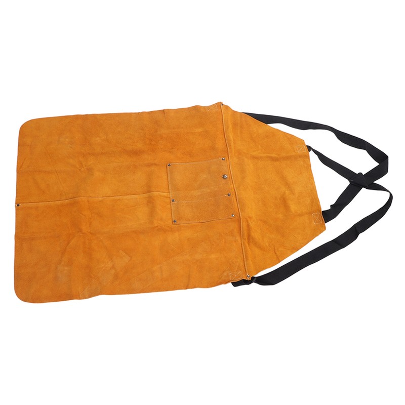 Welding Apron Leather Adjustable Strap Anti Splashing Flame Retardant for