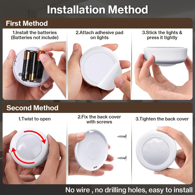 Puck Lights, Cadrim 13 Colors Changeable LED Puck Lightings, LED