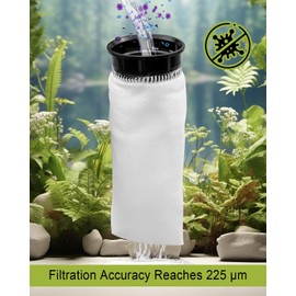 Vaticas 2.75 x 10 Inches Filter Socks 225 μm Aquarium Filter Bags with Black Rim Fit for Eshopps 8PCS