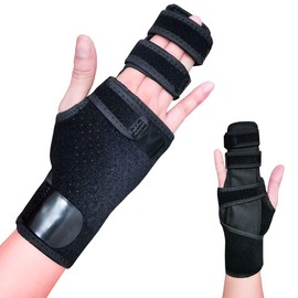 Skeerthy Trigger Finger Splint (Left) Support Two/Three Fingers, Broken Finger Brace Wist Immobilizer Help Broken Finger, Sprains, Contractures, Arthritis