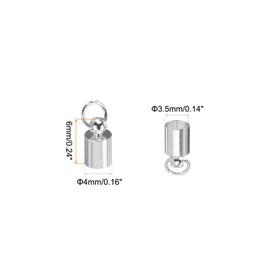 sourcing map 20pcs Cord End Cap 3.5mm ID Lobster Claw Clasp End Caps for Leather Cord, Tassels, Jewelry Making 6mm Length Silver