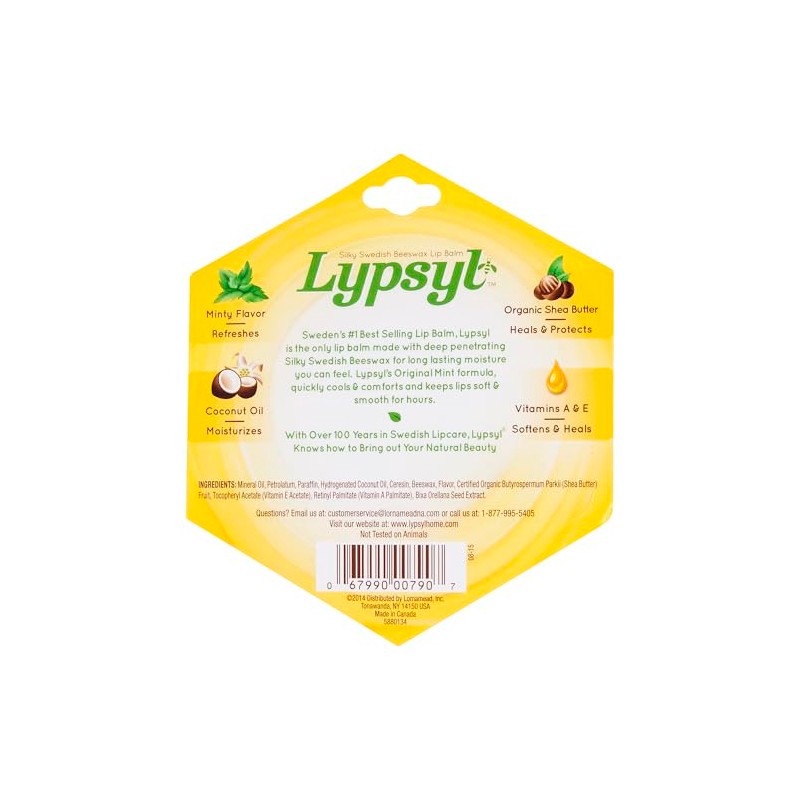 Lypsyl Intense Protection Original Mint, Lip Balm 0.10 oz (Pack