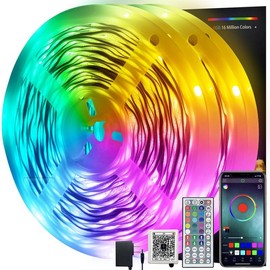 200ft 100ft 50ft  LED Strip Lights Music Sync LED Lights Strip RGB Color Changing LED Lights with Remote&APP Control for Bedroom Home Decoration:_50FT