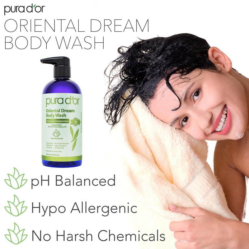 PURA D'OR 16 Oz Oriental Dream Body Wash – Invigorating