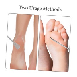 Healeved Stainless Steel Double- Foot File for Heel Exfoliation Manual Callus Remover Tool for Smooth Feet for Removing Dead Skin and Cracked Heels
