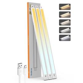 24'' Under Cabinet Lighting, 3Pack 5CCT Dimmable Closet Lights, 124LED Cabinet Lights Motion Sensor of Battery Operated, Rechargeable Under Counter Light for Kitchen, Stairs, Bedroom, Wardrobe