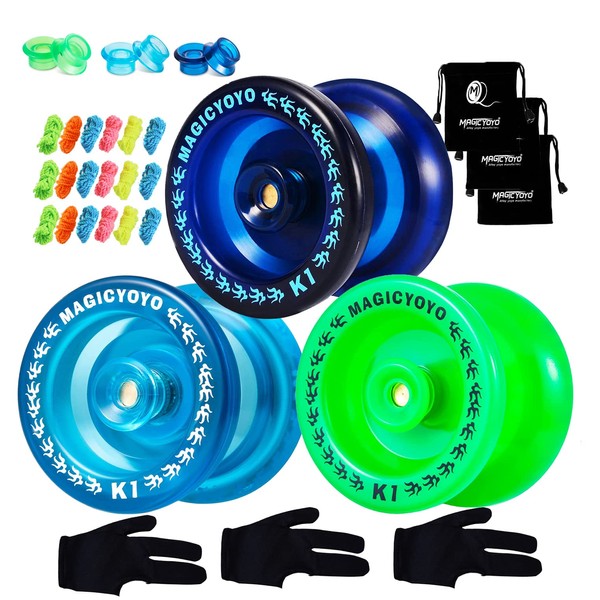 Pack of 3 Beginner Yoyos for Kids, MAGICYOYO K1-Plus Responsive