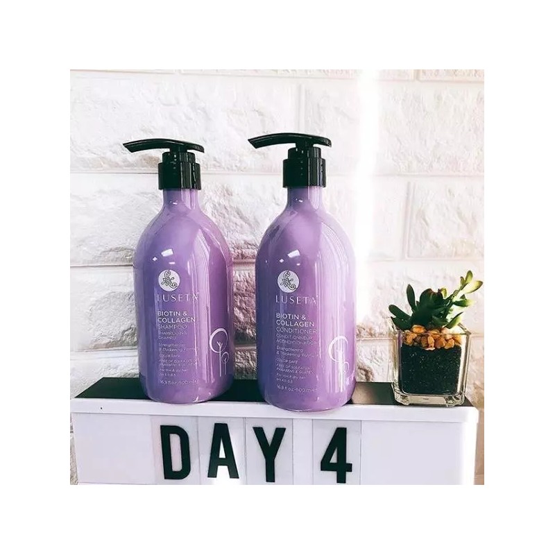 Luseta Biotin Collagen Strength Shampoo&Conditioner Prevent Hair Loss 16oz Duo