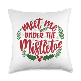 Meet Me Under The Mistletoe, Christmas Jumper Throw Pillow