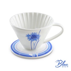 POWERTEc BLUE BREW BB1001 Ceramic Pour Over Coffee Dripper – 1–2 Cup Manual Brewer