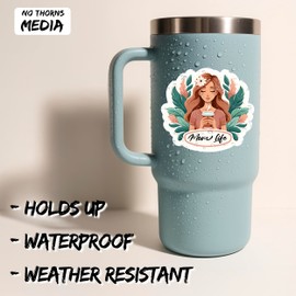 Mom Life Sticker 4 Inch - Waterproof Vinyl Decal for Laptop Water Bottle Car Tumbler - Durable Funny Aesthetic Long-Lasting Stickers for Adults ID44990