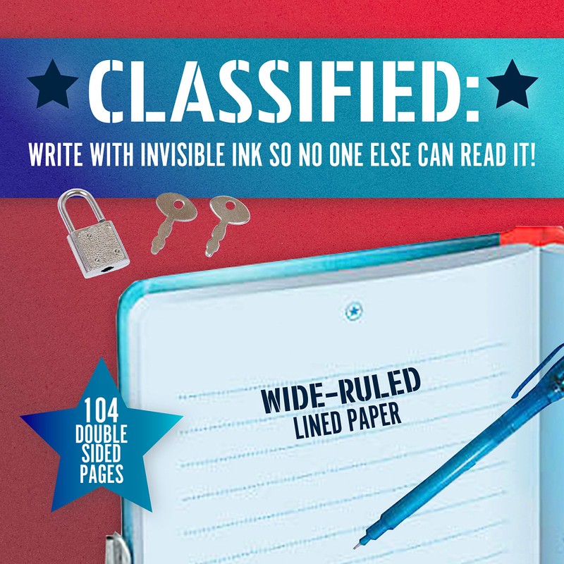 Peaceable Kingdom Top Secret Diary with Invisible Ink Pen