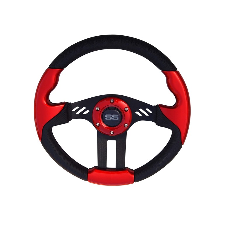 Huskey E-Z-GO Red Steering Wheel Black Brushed Spokes Carbon Fiber