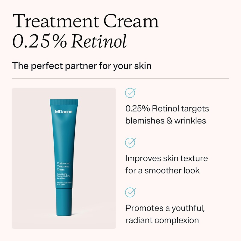 MDacne Retinol 2.5% and Niacinamide 2% Cream (3-pack), Reduces Blemishes