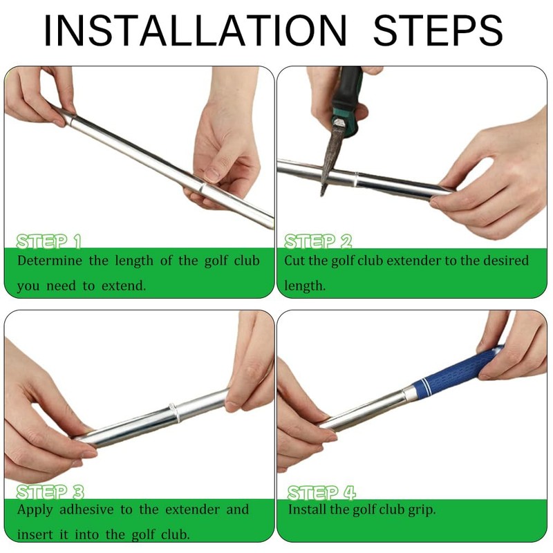 4PCS Golf Club Extension Shaft, Putter Extender Kit for Iron