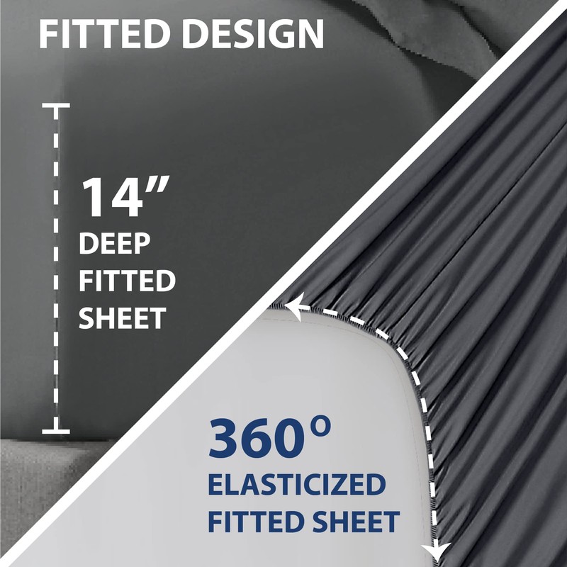 Swift Home Smart Sheets, Ultra Soft Brushed Microfiber 3-Piece Sheet