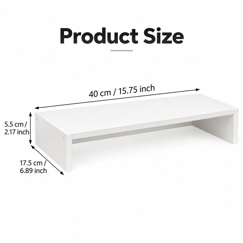 Computer & Laptop Riser Shelf for Desk Storage – Wooden