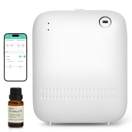 MQLMF Waterless Diffuser,Wireless Essential Oil Battery Operated,2000 Sq Ft,Safety Lock,Quiet,Bluetooth App,Hotel Home Collection Scent Machine - White