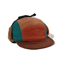 Clakllie Men's Winter Hat with Earflaps Adjustable Russian Ushanka Hat Short Brim Baseball Cap Snow Trapper Hat for Skiing,Camel