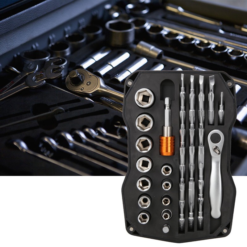 Mini Ratchet Wrench Kit Slot Star Cross Hex Screwdriver Bit