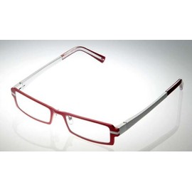 Calabria 822 Metal Reading Glasses +2.00 Coral Red Silver Men Women Designer Eyeglasses Trendy Aluminum Readers w/Hard Case