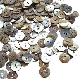 New Upick 11/13/15/23mm 100pcs Shell Buttons Sewing Craft Buttons 2 Holes (13mm)