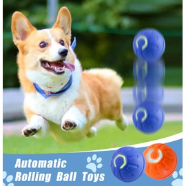 Interactive Self-Moving Dog Toy Ball - Auto Roll & Motion-Activated Play for Puppies, Small & Medium Dogs - Durable, USB Rechargeable Chew-Resistant Ball (Blue)