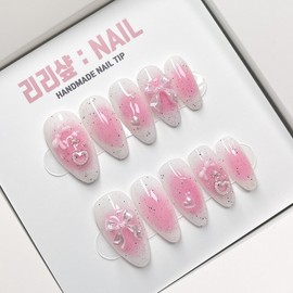 Pink Poten Homemade Nail Tips - Almond / 핑크포텐 수제네일팁 - 아몬드