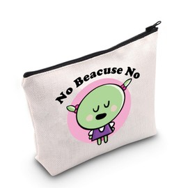 MNIGIU Funny Nanalan Inspired Cosmetic Bag Cartoon Lover Gift No Beacuse No Makeup Bag Cute Nanalan Mona Doll Gift