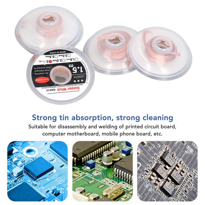 5PCS Solder Wick Red Copper Anti Oxidation Corrosion Resistance Desoldering