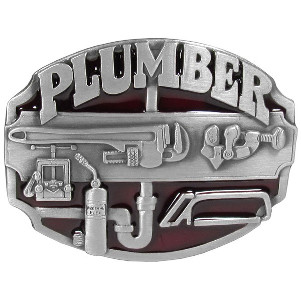 Plumber Enameled Belt Buckle