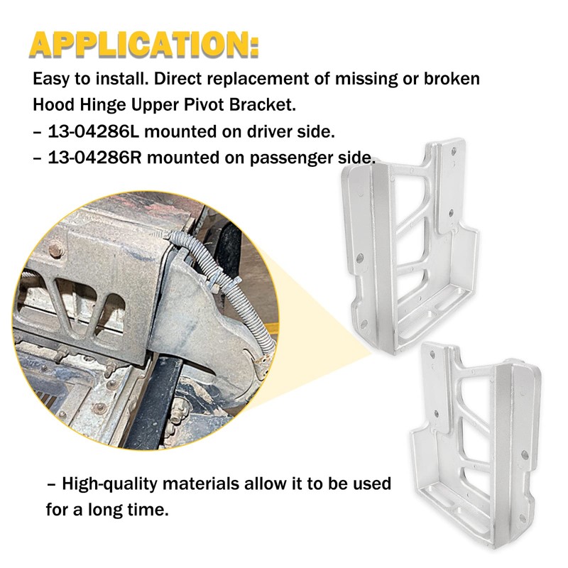 13-04286L &13-04286R Pair Hinge Hood Upper Pivot Bracket Kit Fit
