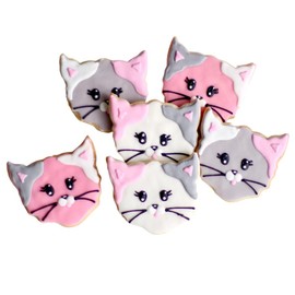1 Dz. Kitten Cat Cookies! Birthday, Get Well, Feel Better Soon, Party Favors Gift!