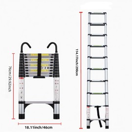 TREATLIFE HOME 9.5-Foot Telescopic Ladder for Safe Home Projects, Lightweight and Design, Repairs & Cleaning