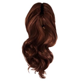 Hairuwear Hairdo 21" Soft Curls Claw Pony Extension, Soft Flowing Waves Pony Attachment, R6/30H Chocolate Copper