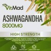 Ashwagandha 8000mg, Pure High Strength Ashwagandha Root Extract Withanolides, Mood,