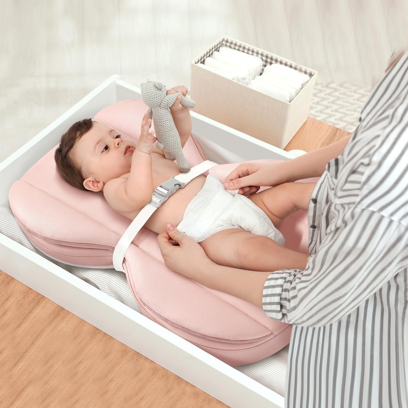 Baby Changing Pad with Waterproof & Wipe-Clean, Non-Slip Foldable PU