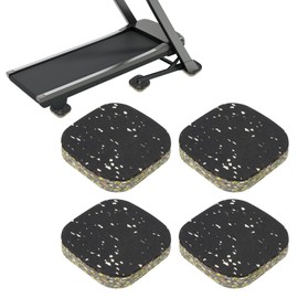PATIKIL 4 Pcs Treadmill Mat Pads, 4x4x0.8 High Density Foam Anti Vibration Pad Sound Proof Floor Mat Exercise Equipment Mat for Carpet Protect Noise Reduction Home Gym, White
