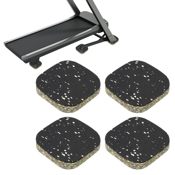 PATIKIL 4 Pcs Treadmill Mat Pads, 4x4x0.8 High Density Foam