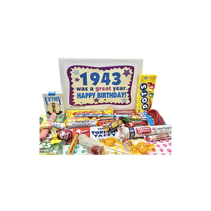 RETRO CANDY YUM ~ 1943 82nd Birthday Gift Box Nostalgic