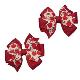 Tossed Apples Toddler Hair Bow Set