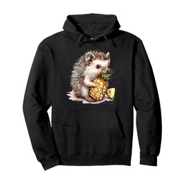 Pineapple Hedgehog Watercolor Hedgehog Lover Artwork Pullover Hoodie