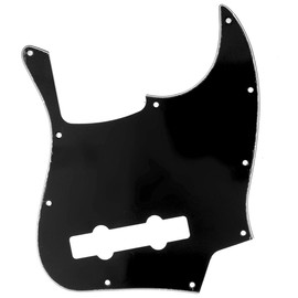 Musiclily Pro 5-String 10 Holes J Bass Pickguard JB-Style Pickguard for Fender Mexican Jazz Bass 3-Ply Black