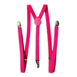 VPbao 1 Piece Suspenders, Y-Shaped, Unisex, Slim, Large Clip, Holds Securely for Men, Women, Kids, Casual, 0.6 inches (1.5 cm), Rosy, Width 0.6 inch (1.5 cm) Rose
