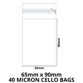 celloexpress Florist Care Card/ATC - 65mm x 90mm + 30mm Flap - Cellophane Display Bags Self Seal 40 Micron - Tiny Cello - Pack of 50