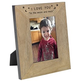 I LOVE YOU TO THE MOON AND BACK 6 x 4 6x4 Oak Veneer Wood Photo Picture Frame Gifts Presents